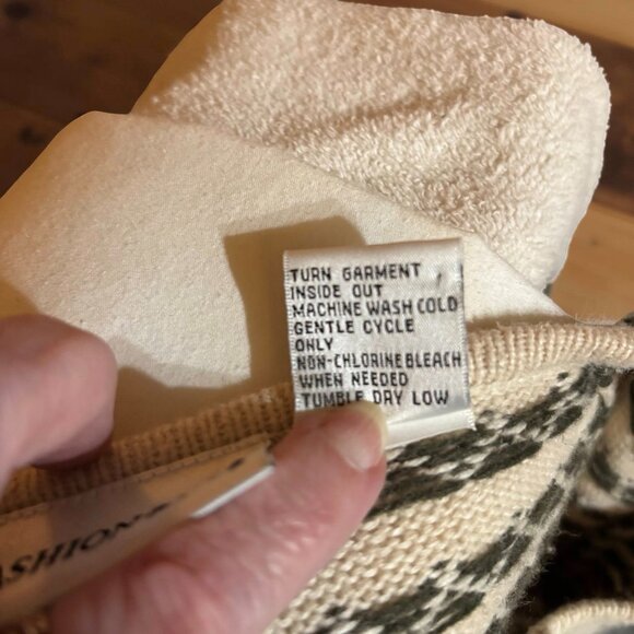 Vintage Womens Cream Nordic Zip Cardigan Sweater 18/20W Ramie/Wool Blend - Picture 5 of 10